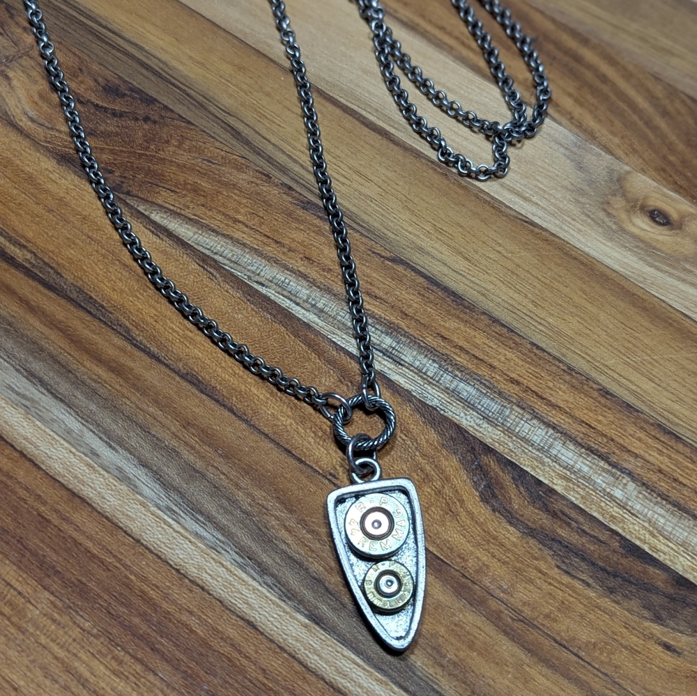 Silver & Brass Bullet Necklace